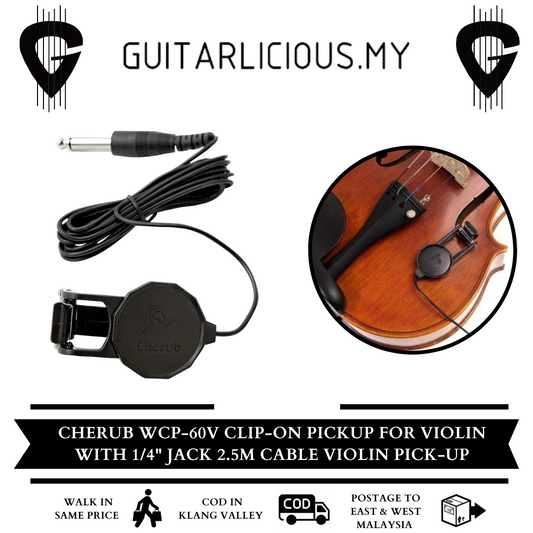 Cherub WCP-60V Clip-on Pickup for Violin with 1/4" Jack 2.5M Cable Violin Pick-up