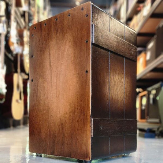 Indonesian Handmade Cajon with Bassport and Dual Snare Wire (Barrel Design)