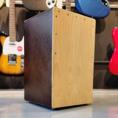 Indonesian Handmade Cajon with Bassport and Dual Snare Wire (Coffee)