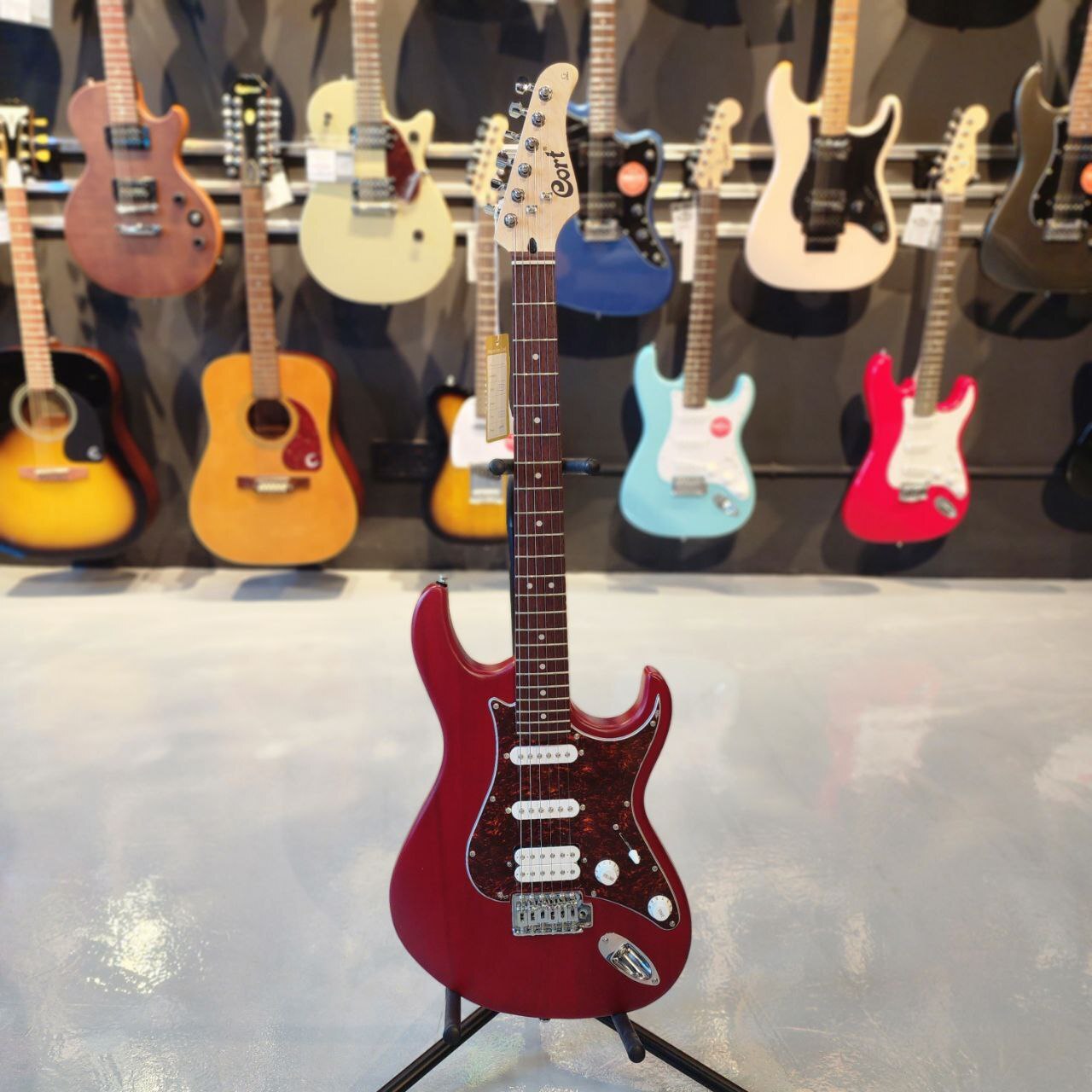 Cort G110 (HSS) Pick up Electric Guitar with Bag, Open Pore Black