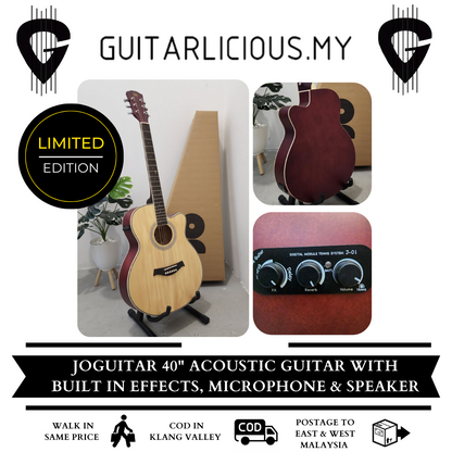 JoGuitar 40 inch Acoustic Guitar w Preamp and build-in Effects with Microphone & Speaker / Jo Guitar