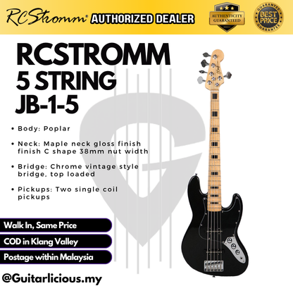 RCSTROMM (5 String) Jazz Bass Guitar (JB-1-5 / KB02-5)