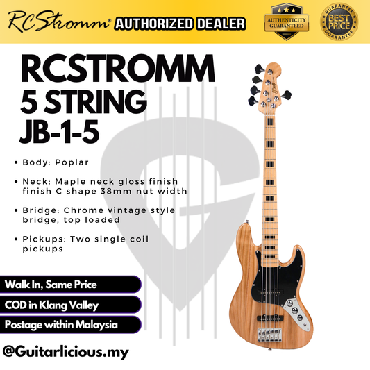 RCSTROMM (5 String) Jazz Bass Guitar (JB-1-5 / KB02-5)