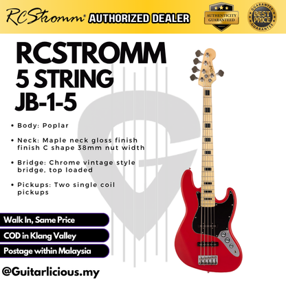 RCSTROMM (5 String) Jazz Bass Guitar (JB-1-5 / KB02-5)