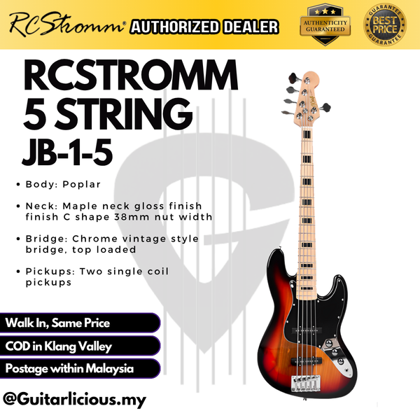 RCSTROMM (5 String) Jazz Bass Guitar (JB-1-5 / KB02-5) - Website clearance