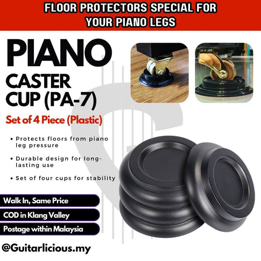 Piano Caster Cups, Set of 4 - Floor Protectors for Piano Legs ( PA-7 / PA7 / PA 7 )