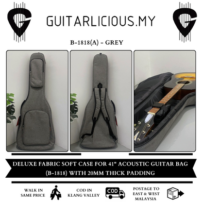 Deluxe Fabric Soft Case for 40 / 41 inch Acoustic Guitar Bag (B-1818) with 20mm thick padding