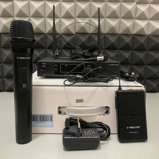 Phenyx Pro PTV-1 Dual VHF Wireless Microphone System , Fixed Frequency ( PTV1 / PTV 1 )