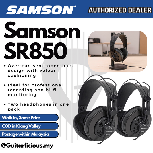 Samson SR850 Semi-Open Studio Headphone-2 Pack ( SR 850 / SR-850 - 2 set)