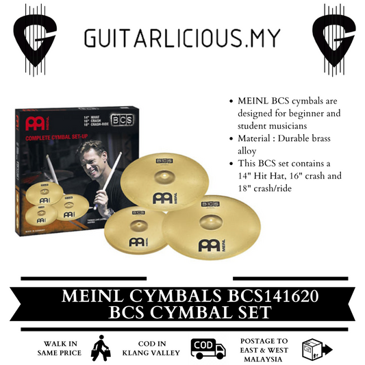 MEINL Cymbals BCS141620 BCS Cymbal Set (14 inch HiHat, 16 inch Crash, 20 inch Ride)