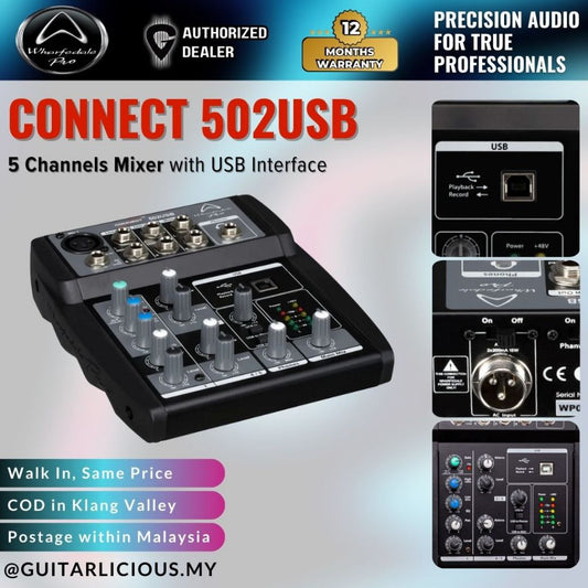 Wharfedale Pro Connect 502USB 5 Channels Mixer (502-USB/502 USB)