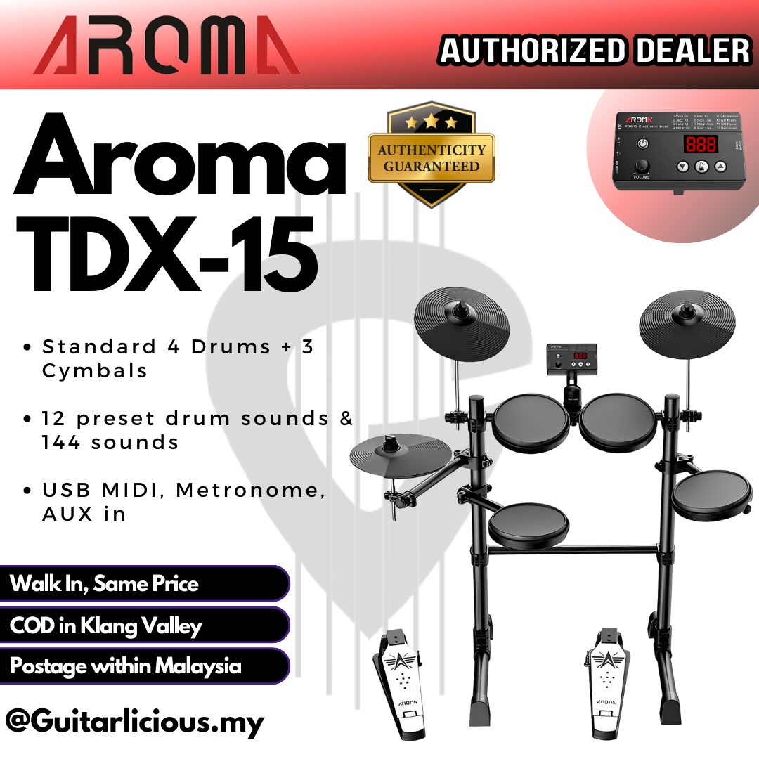 Aroma TDX-15 Digital Drum Kit – Compact E-Drum Set with Silicon 