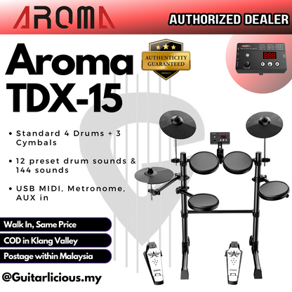 AROMA TDX-15 Digital Drum Set with Silicon Drum Pad (TDX 15 / TDX-15 )