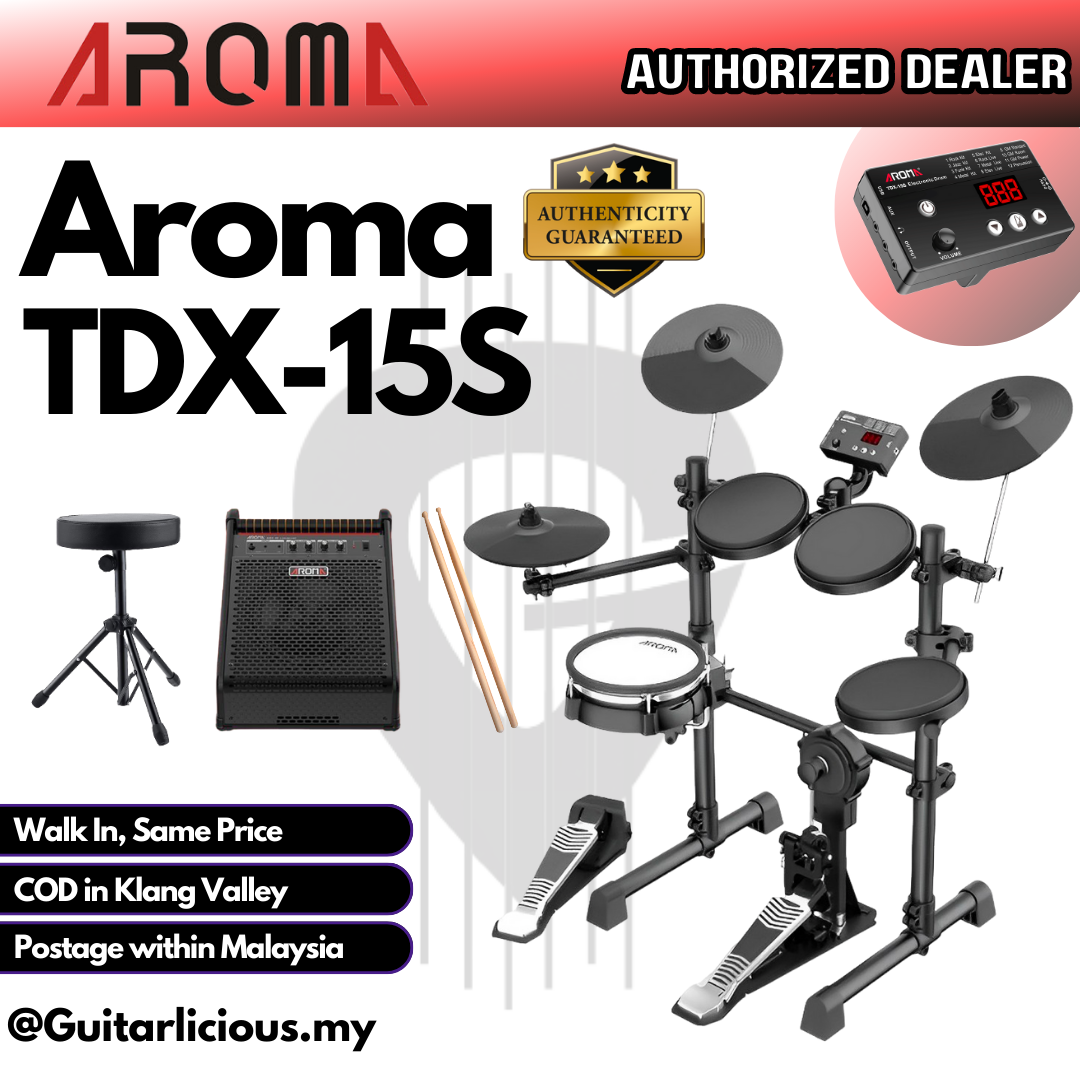 AROMA TDX-15S Digital Drum Set with Silicon Drum Pad, Snare & Kick Tower (TDX 15S / TDX-15S )