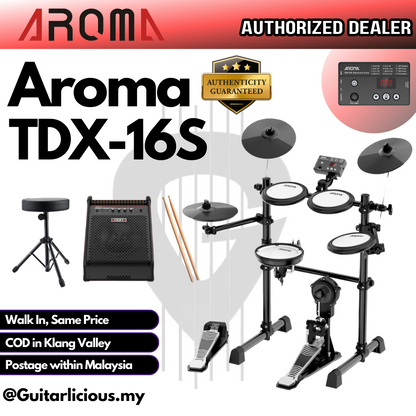 AROMA TDX 16S Digital Drum Set with Mesh Finish Drum Pad Snare TDX GUITARLICIOUS