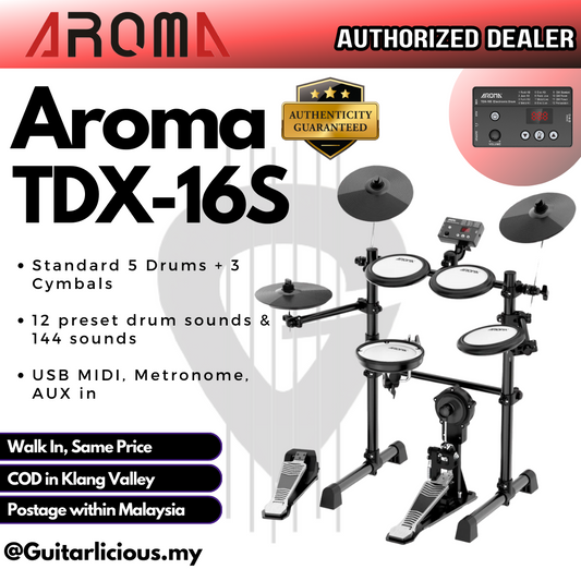 AROMA TDX-16S Digital Drum Set with Mesh Finish Drum Pad & Snare (Showroom Clearance)