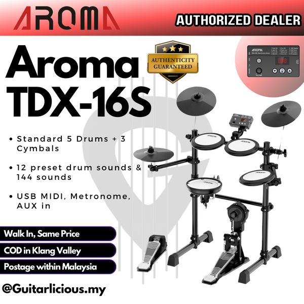 AROMA TDX-16S Digital Drum Set with Mesh Finish Drum Pad & Snare (Showroom Clearance)