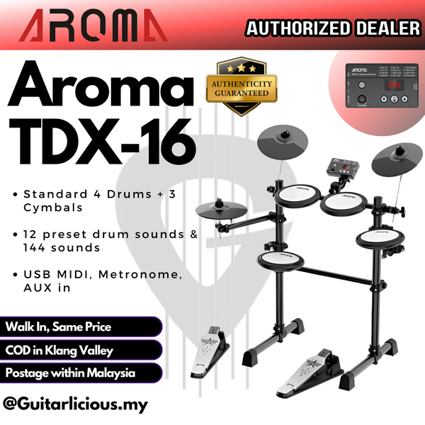 AROMA TDX16 Digital Drum Set with Mesh Finish Drum Pad (Showroom Clearance)