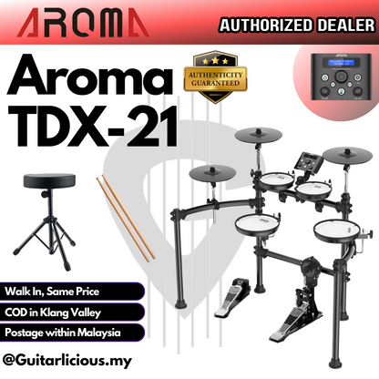 AROMA TDX21 Digital Drum Set with mesh finish drum pad & kick tower (TDX 21 / TDX-21 )