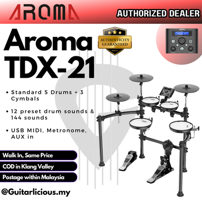 AROMA TDX21 Digital Drum Set with mesh finish drum pad & kick tower (TDX 21 / TDX-21 )