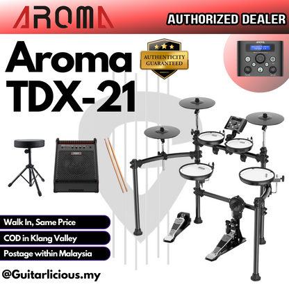 AROMA TDX21 Digital Drum Set with mesh finish drum pad & kick tower (TDX 21 / TDX-21 )