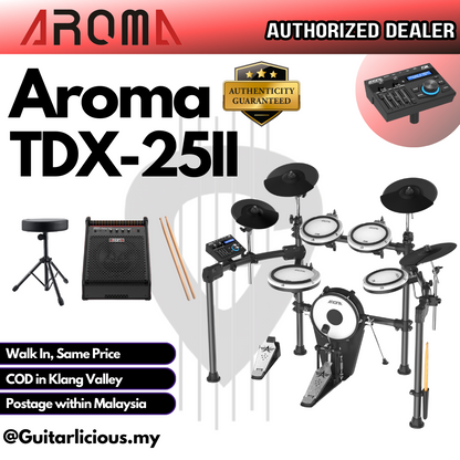 AROMA TDX25-II Digital Drum Set with mesh finish drum pad & kick tower (TDX 25 / TDX25II / TDX-25-2 )