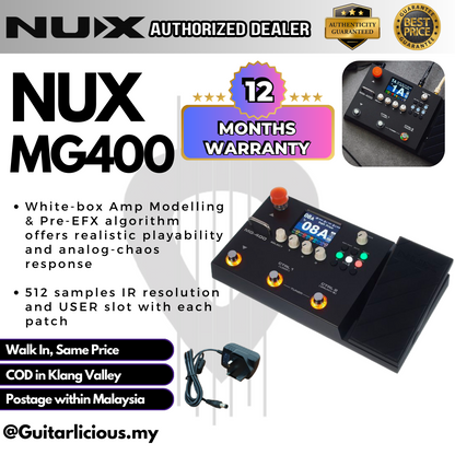 NUX MG-400 Modeling Guitar & Bass Processor Multi Effect Pedals (MG400 / MG 400)