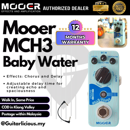 Mooer MCH3 Baby Water Chorus & Delay Pedal Micro Series Guitar Pedal Effect ( MCH-3 / MCH 3 )