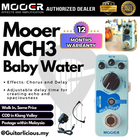 Mooer MCH3 Baby Water Chorus & Delay Pedal Micro Series Guitar Pedal Effect ( MCH-3 / MCH 3 )