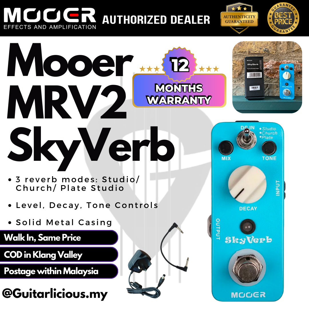 Micro Reverb Pedal Mooer MRV2 SkyVerb Reverb Micro Series Guitar Pedal Effect – GUITARLICIOUS