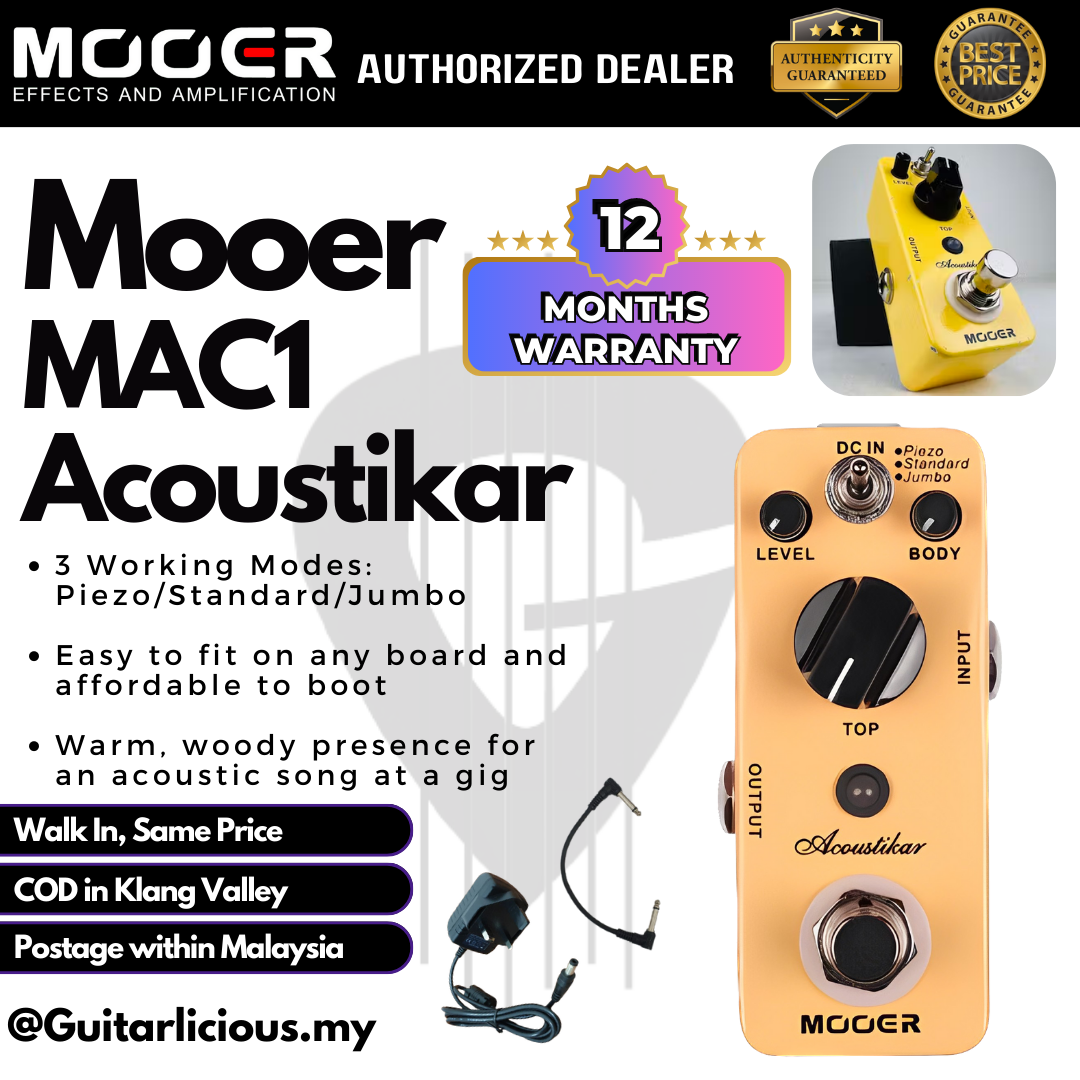 guitar pedal simulator online Mooer MAC1 Acoustikar Acoustic Simulator Micro Series Guitar Pedal Effect – GUITARLICIOUS