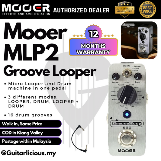 Mooer MLP2 Groove Loop Drum Machine / Looper Micro Series Guitar Pedal Effect ( MLP-2 / MLP 2 )