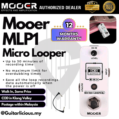 Mooer MLP1 Micro Looper Loop Recording Micro Series Guitar Pedal Effect ( MLP-1 / MLP 1 )