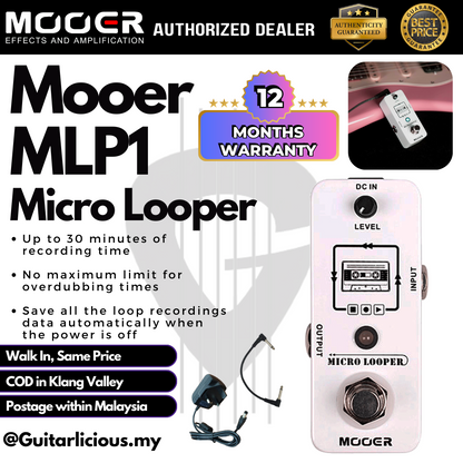 Mooer MLP1 Micro Looper Loop Recording Micro Series Guitar Pedal Effect ( MLP-1 / MLP 1 )