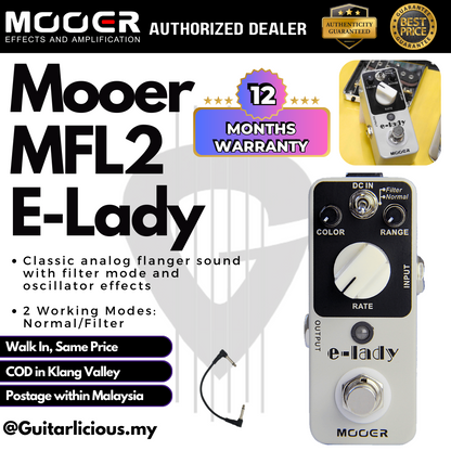 Mooer MFL2 E-Lady Analog Flanger Micro Series Guitar Pedal Effect ( MFL-2 / MFL 2 )