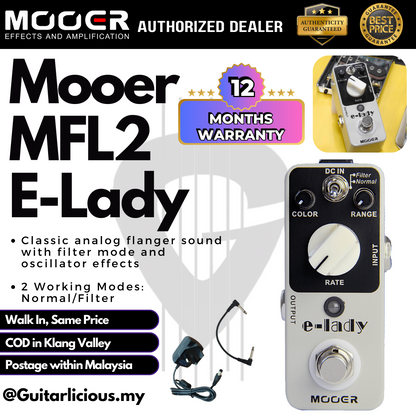 Mooer MFL2 E-Lady Analog Flanger Micro Series Guitar Pedal Effect ( MFL-2 / MFL 2 )