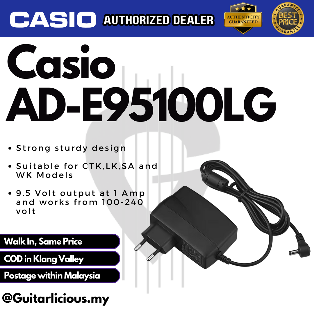Casio D CASIO AD-E95100LG 9.5V Ac Adaptor Power Supply Adapter for Keyboard ...