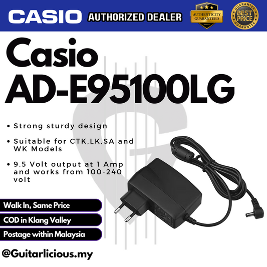 CASIO AD-E95100LG 9.5V Ac Adaptor Power Supply Adapter for Keyboard & Digital Piano (ADE95100LG / 95100)