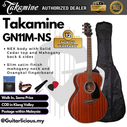 Takamine GN11MNS Nex Body Full Mahogany Satin Acoustic Guitar (GN11-MNS/GN-11M / GN11 / GN11 MNS)