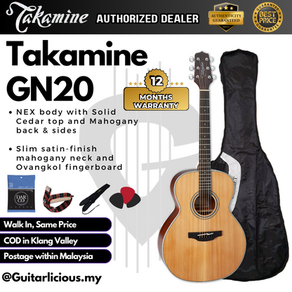 Takamine GN20 NS Nex Body Solid Cedar Top Acoustic Guitar ( GN20NS / GN20-NS)