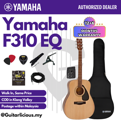 YAMAHA F310 Acoustic Guitar with EQ / Pick Up FREE Gig Bag (F310 with EQ)