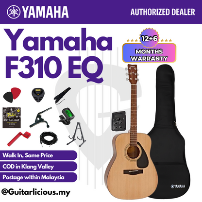 YAMAHA F310 Acoustic Guitar with EQ / Pick Up FREE Gig Bag (F310 with EQ)