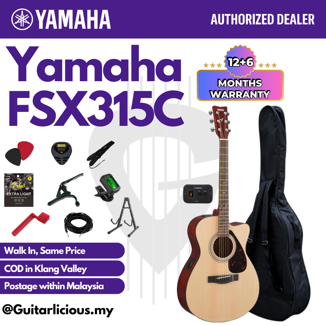 Yamaha FSX315C Concert Cutaway Acoustic-Electric Guitar