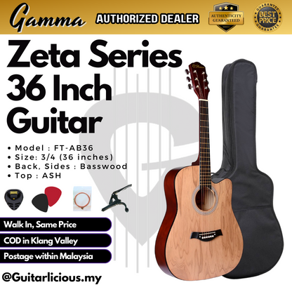 ZETA Series 36 inch Beginner Acoustic Guitar (with Truss Rod) - FT-AB36 by RCStromm