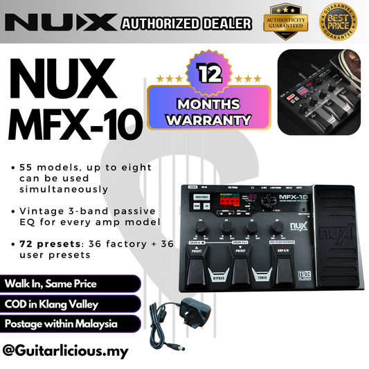 NUX MFX-10 Multi-Effects Processor Pedal (MFX 10 / MFX10)