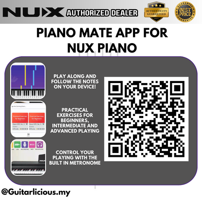 NUX WK-360 88 Key Digital Piano Full Weighted Keys Hammer Action Smart Pianos (APP Support) With Piano bench & headphone