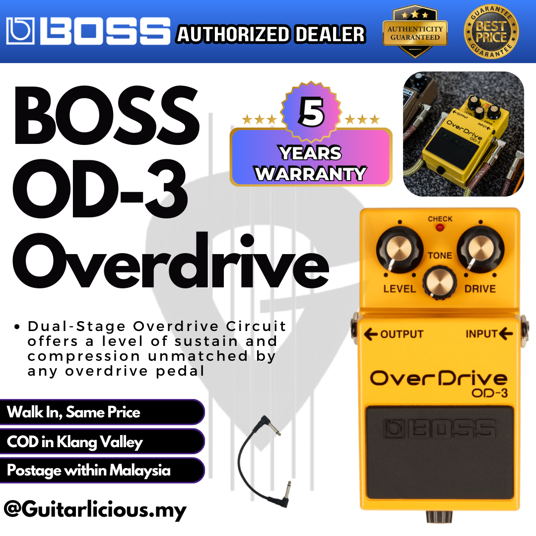 BOSS Overdrive (OD-3 / OD3 / OD 3) Guitar Pedal Effect – GUITARLICIOUS