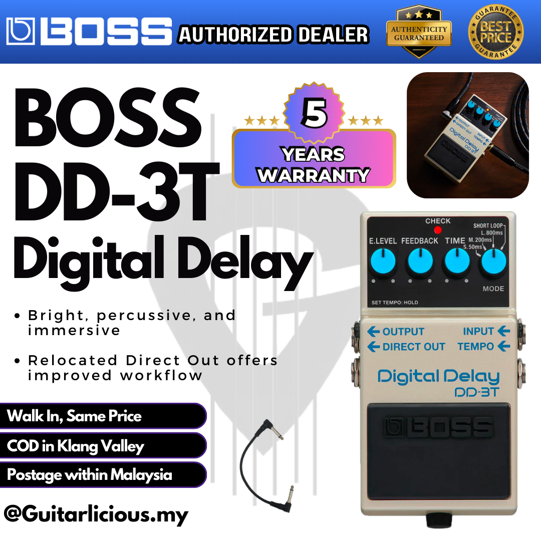 boss dd-3t digital delay pedal BOSS Digital Delay (DD-3T / DD3 / DD3T / DD 3T) Guitar Pedal Effect –  GUITARLICIOUS