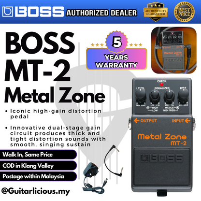boss pedal warranty BOSS Metal Zone (MT-2 / MT2 / MT 2) Guitar Pedal Effect – GUITARLICIOUS