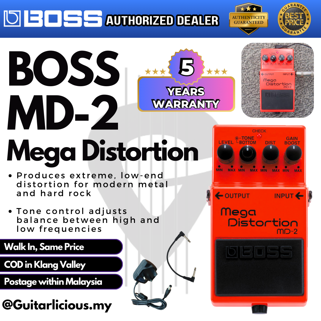 BOSS Mega Distortion (MD-2 / MD 2 / MD2) Guitar Pedal Effect BOSS Mega Distortion (MD-2 / MD 2 / MD2) Guitar Pedal Effect